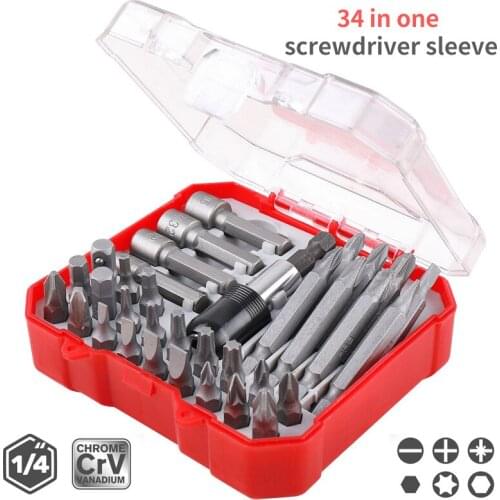 HOSONO 34 screwdriver head set one word cross hexagon screwdriver driver manufacturer direct sales 1/4 baton set