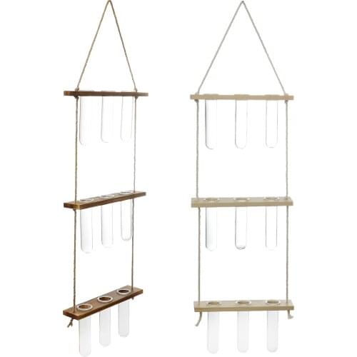 Wall Hanging Test Tube Vase for Propagating Hydroponic Plants Home Planter