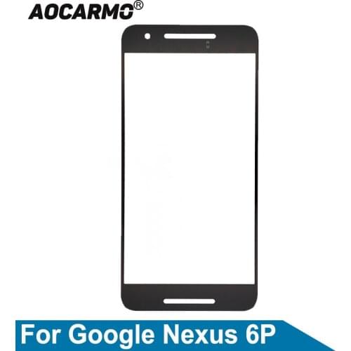 Aocarmo Front Outer Glass Lens Cover Touch Screen Replacement Part Black For Huawei For Google Nexus 6P Bullhead Nexus 7 Angle