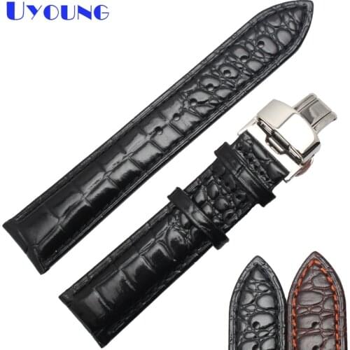 Genuine leather bracelet 14 16 18 20 22mm crocodile leather strap Suitable for FIYTA watch accessories