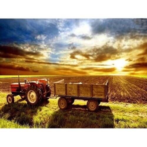 5D Full Square Diamond painting "farm tractor"mosaic Diamond Embroidery landscape rhinestones pictures Cross Stitch kits P874