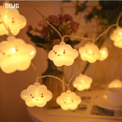 3M 20LED Cute Star Clouds Led String Lights 1.5m 10LED Fariy Smiley Cloud Light USB Battery Christmas Lighting Room Night Light