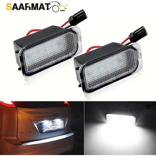 2Pcs Car LED License Number Plate Light Lamps For Ford Ranger Grand C-Max S-MAX B-Max Focus 2 3 Fiesta 6 7 Kuga 1 2 Mondeo 4 5