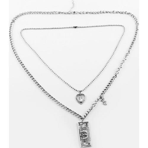 Titanium USD Blessed Virgin Mary Nacelace for Women Double-slayer Pendant Choker Jewellery Necklaces for Teen Girls