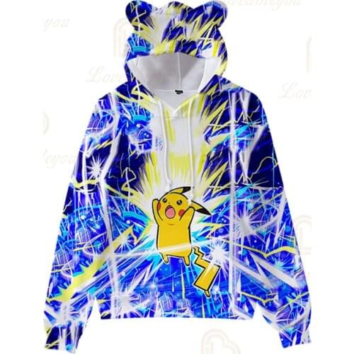 Animation 3D Printed Hoodies Men Women Children Fashion Hoodies Pokemon Boy Girl Kids Sweatshirts Streetwear Clothes Coat
