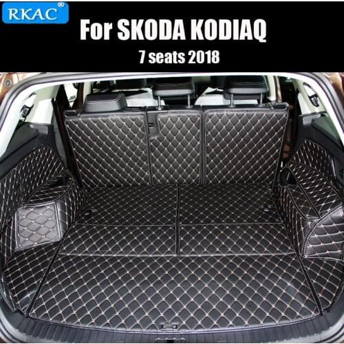 High quality mats! Custom fit for Special car trunk mats pad for Skoda Kodiaq 7 seats liner mat boot carpets leather