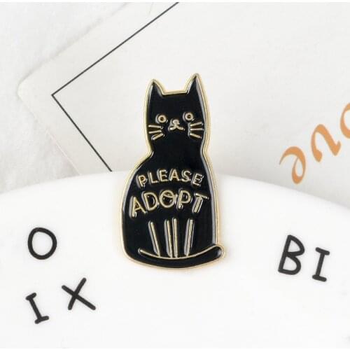 Adopt me Cat pins Cat lover brooches Pinback Badge Backpack Bag Hat Leather Jackets Fashion Accessory Men Women
