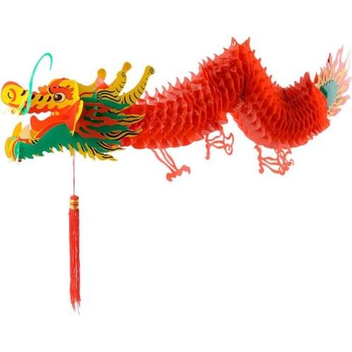 1/1.5M Chinese New Year Spring Festival Dragon Lantern Garland Hanging Decoration Shopping Mall Supermarket Ornament