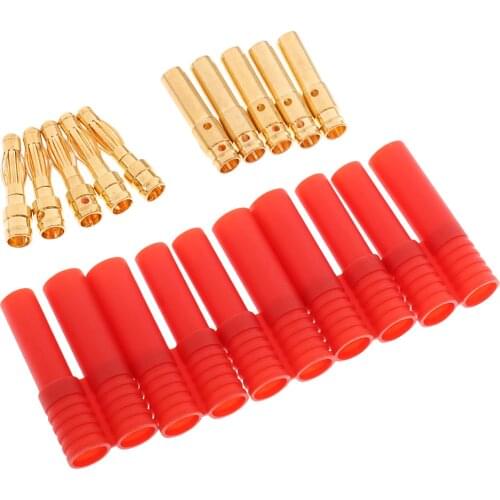 10Pcs HXT 4mm Banana Connector Plug Male/Female for RC Lipo Battery