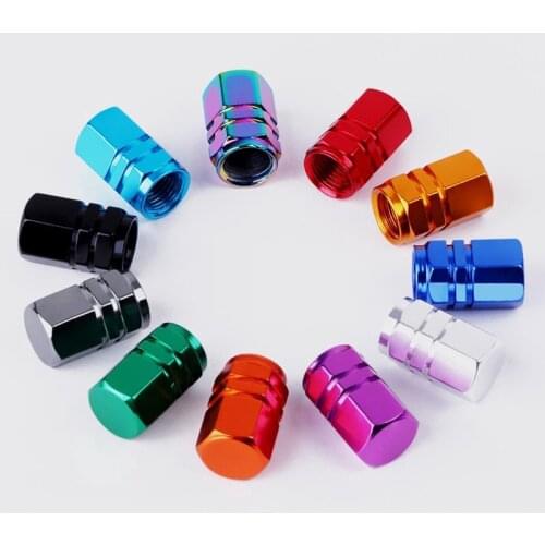 4PCS Aluminum Hex Tire Valve Stem Caps for Auto Bike Motorcycle Hexagon Valve Covers for US Valves Car-styling Parts Accessories