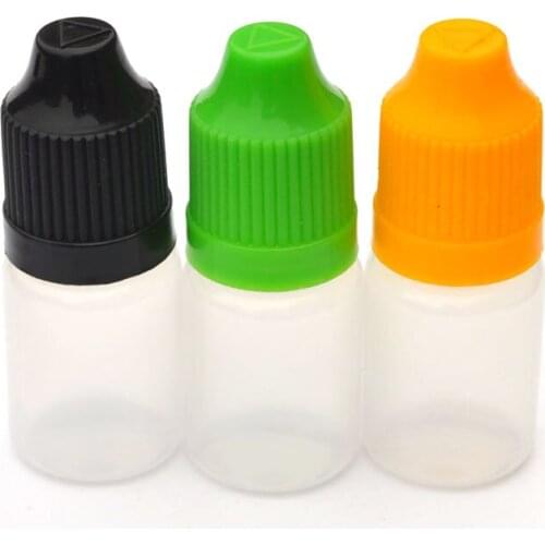 5pcs Refillable Empty Soft PE Plastic Dropper Bottle With Childproof Cap Long Needle Tip 5ml Essential Oil Perfume E Liquid Vial