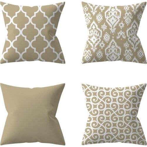 Khaki Geometric Image Cushion Cover Throw Pillow Case for Home Chair Sofa Decoration Square Pillowcases