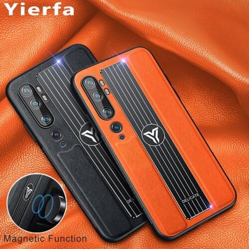 For Xiaomi Mi Note 10 Case Silicone Shockproof Bumper Metal Magnetic Leather Back Cover Xiomi Mi Note 10 Lite Note10 Phone Cases