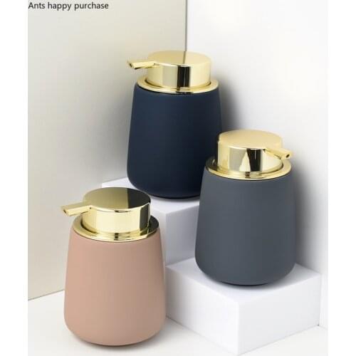 European Style Color Ceramic Lotion Bottle Push Type Hand Sanitizer Bottle Household Bathroom Sub-bottling Shower Gel Bottle New