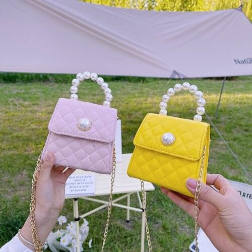 Children Mini Purse Cute Leather Crossbody Bags for Women Mini Coin Wallet Tote Kids Pearl Pures and Bags Girls Clutch Bag