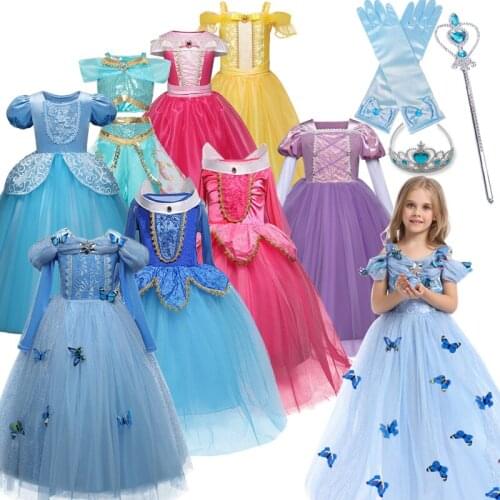 Kids Girls Dress Halloween Birthday Princess Party Pageant Communion Vestidos Tutu Carnival Cosplay Costumes For Little Girls