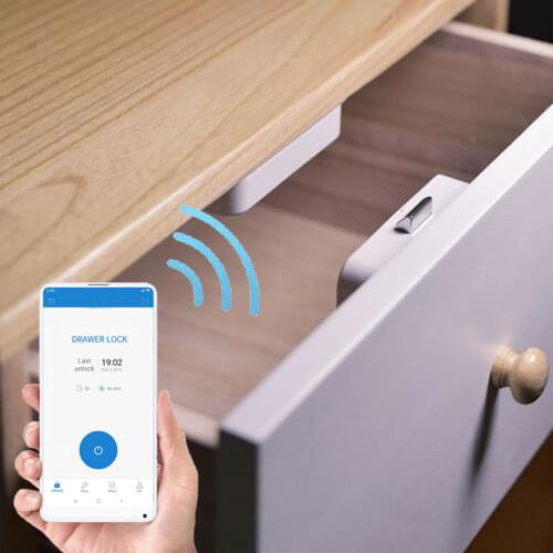 Tuya APP Bluetooth Remote Control Cabinet Drawer Lock Invisible Keyless Hidden Electrics Wifi Lock Security Phone Control Lock