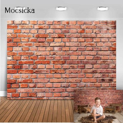 Newborn Red Brick Wall Photography Backdrop Rustic Wood Background for Photo Kids Pets Portrait Photo Booth Backdrop Props