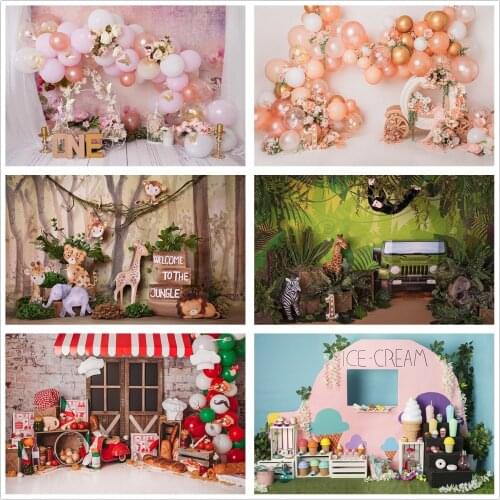 Baby 1st Birthday Decor Cake Smash Photography Background Newborns Child Photo Booth Backdrop for Photographic Studio Photocalls