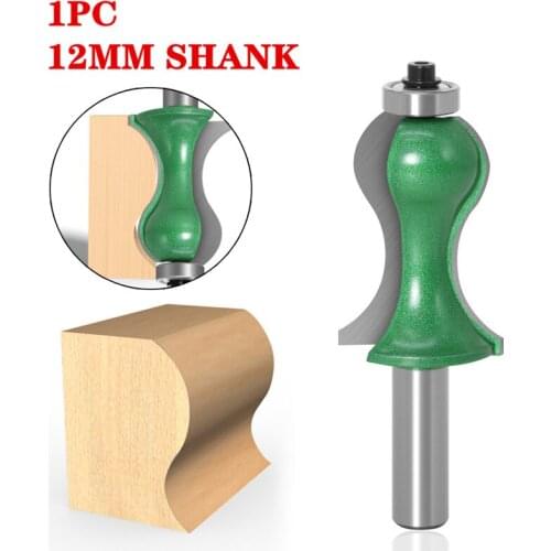 1Pc 12mm Shank Handrail Wood Router Bit C3 Carbide Two Flute Woodworking Tools Cutters For Wood