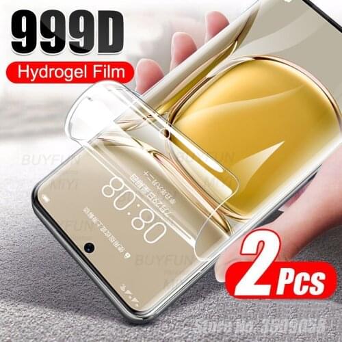 2PCS 999D Curved Hydrogel Film For Huawei P50 Pro Full Cover Screen Protectors Not Glass Hauwei Huawey P 50 Pro Protective Film