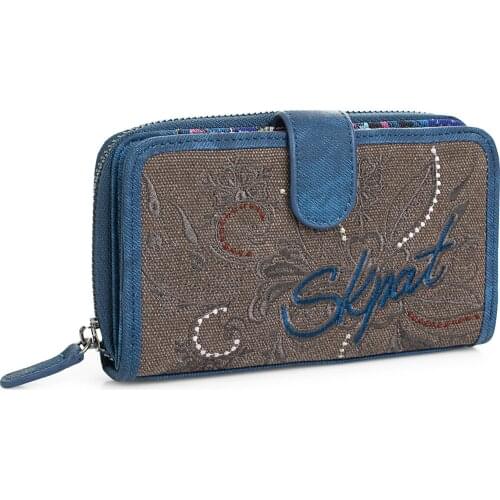 Skpat Collectables Hartford wallet, Wallet, cards holder AND Women 'S change purse With zipper length Leather 'S PU AND