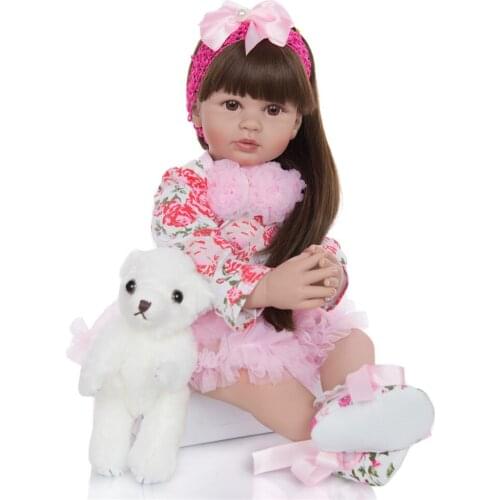 KEIUMI 24 inch Reborn Baby Dolls 60 cm Silicone Vinyl bebe Reborn Toddler girl Lifelike Princess doll play house toys