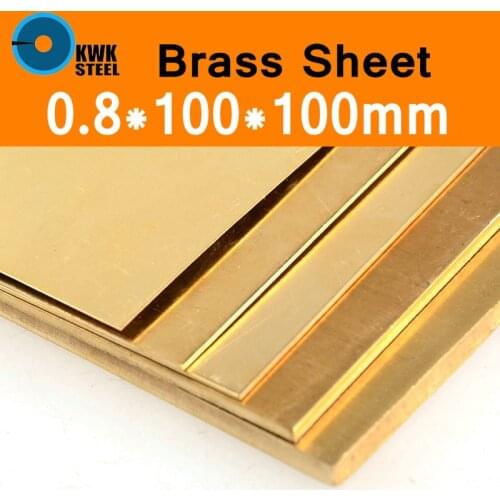 Brass Sheet 0.8x100x100mm Plate of CuZn40 2.036 CW509N C28000 C3712 H62 Cu Customized Size CNC Frame Model Mould DIY Contruction