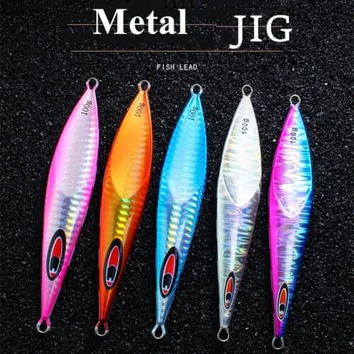 CASTFUN Metal jig Fishing Lure 60G 80G 100G 160G 210G Fishing Tackle Slow Jig Luminous Glow Zebra Big Lures