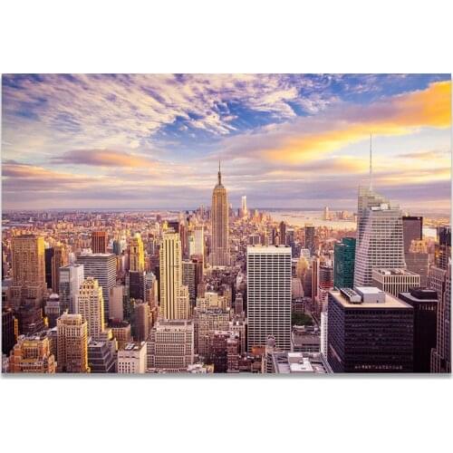 Full square round drill diy diamond painting Scene Sunset New York building mosaic embroidery diamond kit,room wall decor YG1902