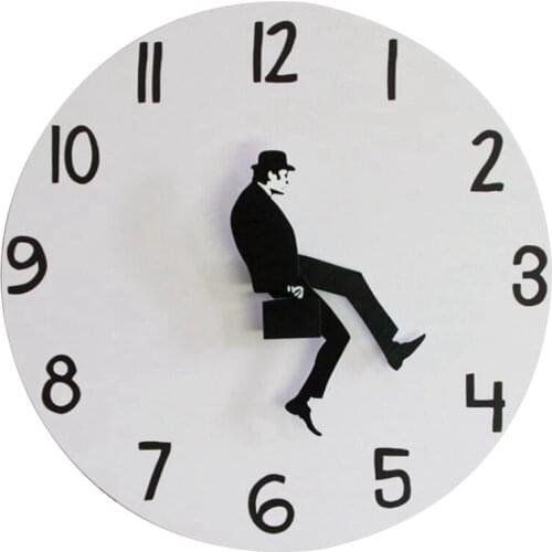 Wall Clocks Dully Walk Postures Wall Clock Silent Modern Clock Watch Home Decor Meditation Decor Wall Clock Quartz