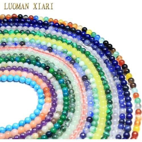 Wholesale Natural 3mm Stone Beads Lapis lazuli Labradorit Agates Amethysts For Jewelry Making DIY Bracelet Material Strand 15