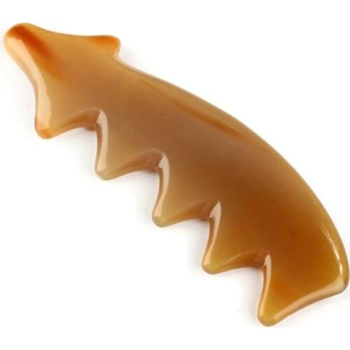 Genuine Pure Horn Acupuncture Cone Comb Natural Anti Hair Loss Neck Head Meridian Large Wide Tooth Plate Scraping Rib Massage