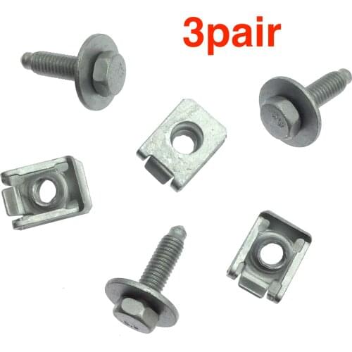 3pair for Mercedes Benz C180 C200 C260 E200 E260 engine lower guard plate screw bottom plate rear seat bolt buckle nut