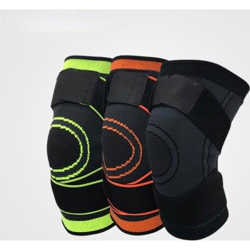 New Knitted Sports Nylon Compression Knee Pads Anti-slip Running Riding Mountaineering Knee Pads Breathable Winding Leggings