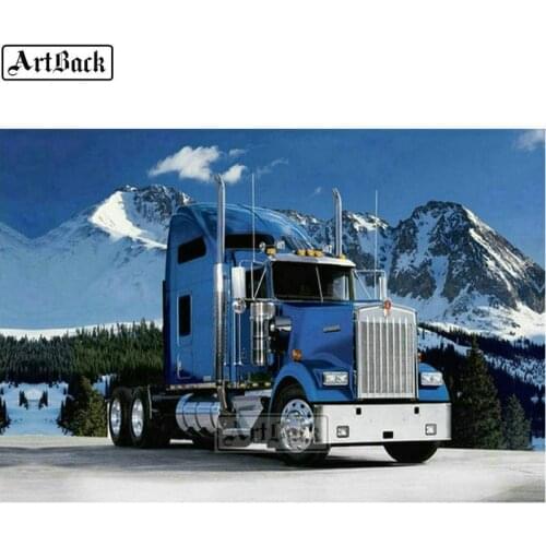 New Arrival Diamond Painting Truck Winter Landscape Full Square Diy 5d Diamond Mosaic 3d Diamond Embroidery Sticker Decoration