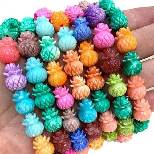 Wholesale Mix Color Pineapple Shape Loose Round Natural Shell Beads Spacer Beads For Jewelry Making DIY Bracelet Charms 12*16mm