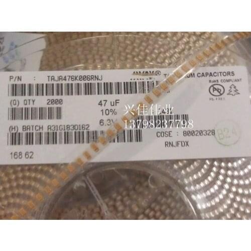 Original 5pcs/ 6.3v47uf 47UF 6.3V A Type J476 A3216 1206 Tantalum Capacitor SMD