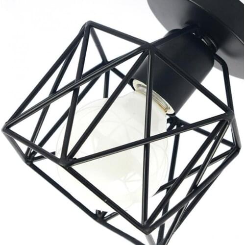 220V E27 Retro Industrial Style Ceiling Light Creative Modern Black Iron Craft Light Kitchen Bedroom Balcony Asile Bar LED Bulb