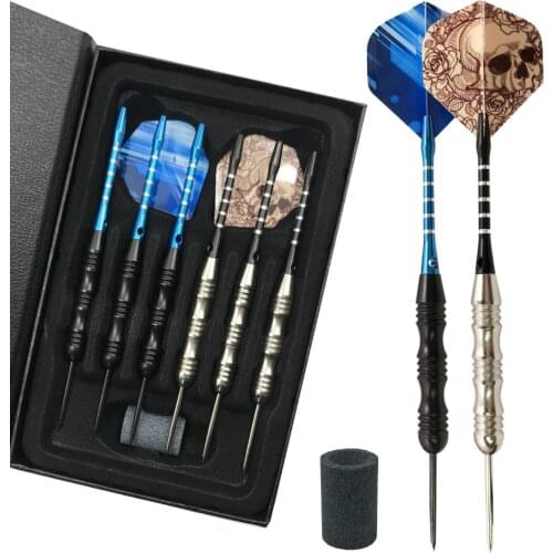 Professional Darts 6pcs Steel Tip Darts Darts Set Aluminum Shaft Needle Darts with Sharpener Party Darts Game