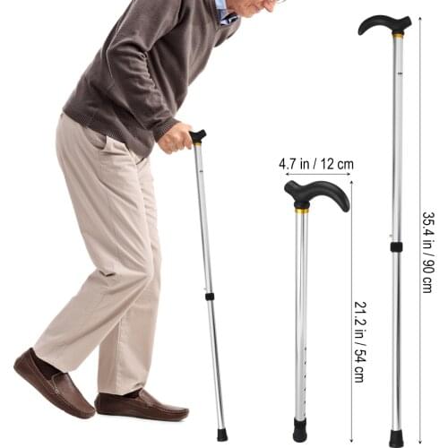 Collapsible Sticks Cane 2 Section Anti-skid Aluminum Alloy Walking Stick Tool Cane Trusty Sticks for Mothers the Elder Fathers