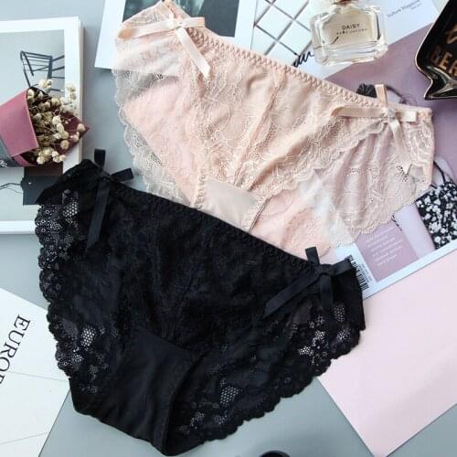 2022 New Girls Women Cute Lolita Kawaii Princess Panties Japan Fashion Lace Bow Pearls Underwear Sexy Brief AB089