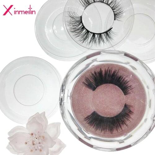 Xinmeilin Luxury Clear Crystal Fake eyelash packaging Box bulk Empty Wholesale Free Logo 3D 25mm False lash Round Case With Tray