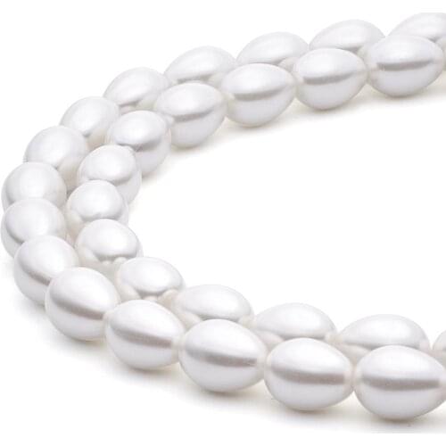 1 Strand Environmental Teardrop Glass Pearl Bead White For Jewelry Making DIY Necklace Bracelets Decor Accessories