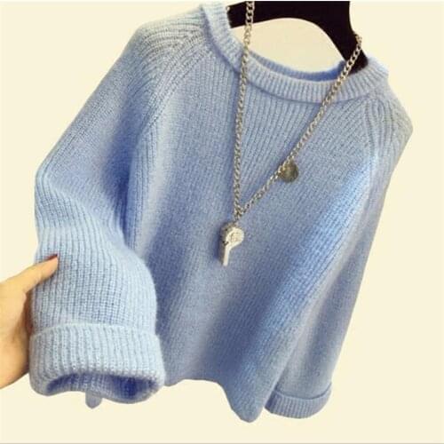 Pull Femme Women Sweaters Pullovers 2018 New Loose Sweater Korean Winter Warm Sweater Jumper Mujer Mohair Fur Plus Size 3XL Q933