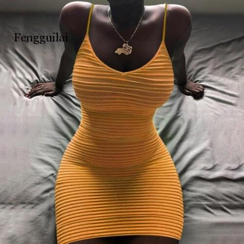 Ladies Sexy Spaghetti Strap Dress Neon Green Backless Clubwear Bodycon Mini Dresses Women Summer Fashion 2020 Casual Clothes Hot