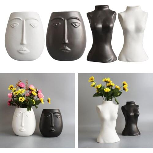 Female Body Vase Flower Face Plant Pot Sculpture Bedroom Home Decor