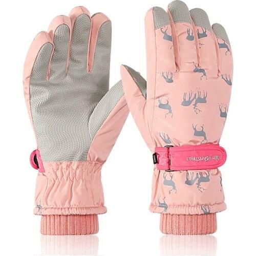 Winter Skiing Coral Fleece Gloves Outdoor Waterproof and Windproof -35°ColdProof Thickening Sports Warmth Riding Gloves