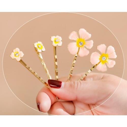 1Set Handmade Flowers Hair Clips Pin for Women Fashion Geometric Flower Barrettes Headwear Girls Sweet Hairpins Hair Accessorie