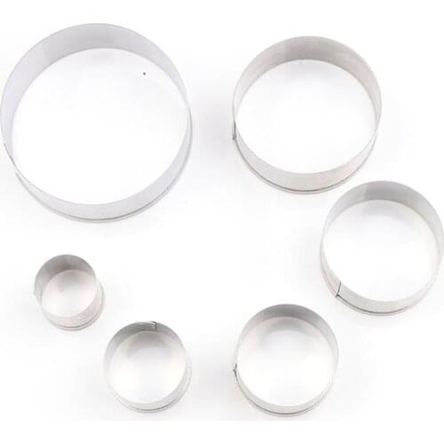 6Pcs Round Circle Fondant Cutting Die Baking Cutters Chote Mould Clay Mold Cake Craft DIY Set